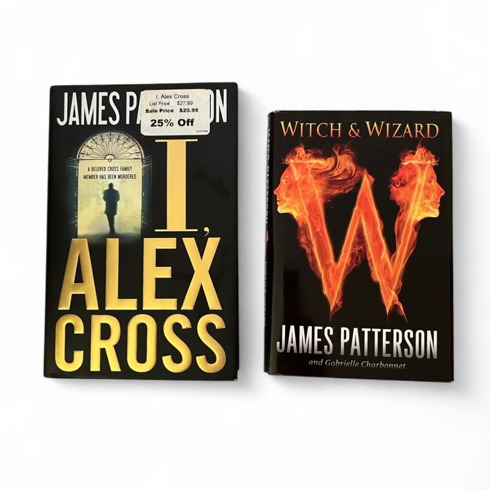2 James Patterson Hard Bound Books Includes "I, Alex Cross" & "Witch & Wizard"